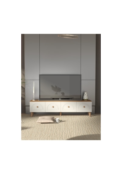 Bohem Tarz 180 Cm 4 Kapaklı Mdf Kapak Tv Ünitesi Ceviz