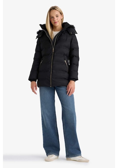 Defacto Su Geçirmez Regular Fit Kapüşonlu Parka F7424ax26spbk27 Siyah-bk27