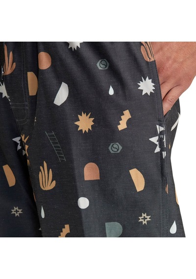 Rvca Rvca Atlas Elastic Erkek Siyah Boardshort 3837 Çok Renkli