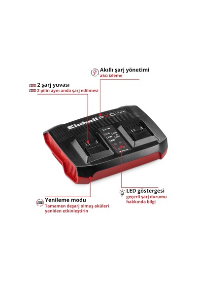 Einhell Şarj Cihazı Power X-change Çift Şarj Cihazı 4 Ah