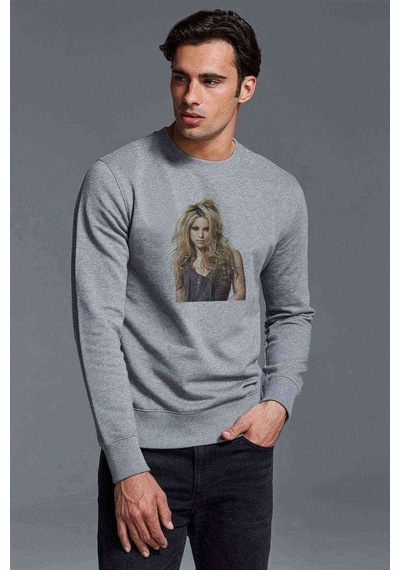 Gojntvl Shakira Baskılı Gri Erkek Örme Sweatshirt