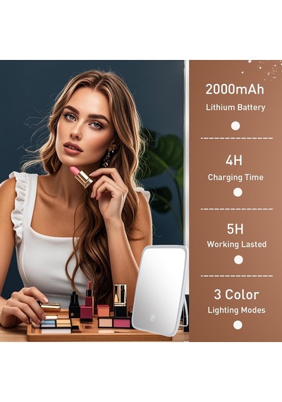Imirror Led Işıklı Makyaj Aynası, Dokunmatik Düğmeli Makyaj Aynası, Parlaklık Ayarlanabilir Ve Taşınabilir, Be Genel