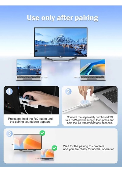 Lemorele P300 Kablosuz Hdmı/usb C Görüntü Aktarım Cıhazı