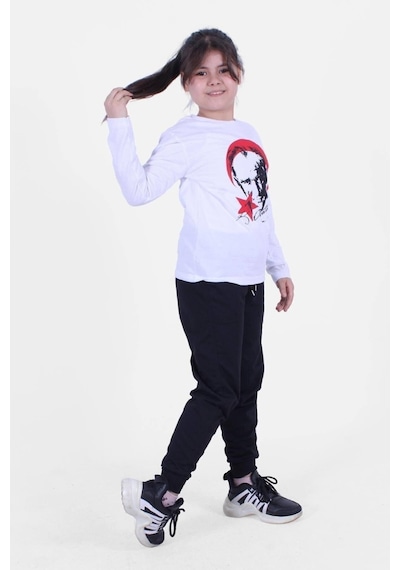 Fyk Kids Atatürk Baskılı Imzalı Uzun Kollu Unisexs Takım Çok Renkli