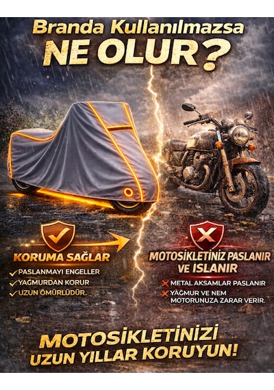 Arora Max Pro 250 Uyumlu Neon Fitilli-trncu Su Geçirmez Motorsiklet Brandası