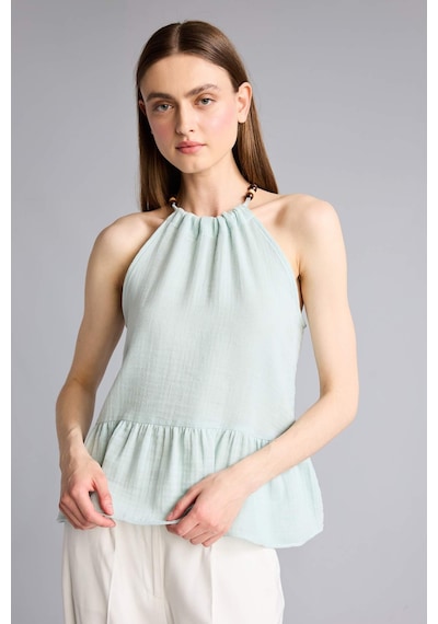 Defacto Regular Fıt Halter Yaka Müslin Kolsuz Bluz H5972ax26smgn1093 Yeşil-gn1093 Defacto Regular Fıt Halter Yaka Müslin Kolsuz Bluz H5972ax26smgn1093 Yeşil-gn1093