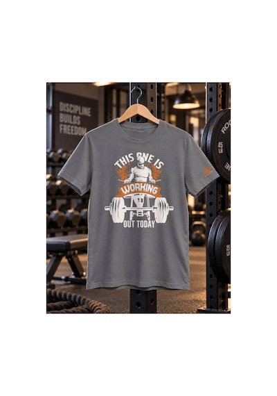 Segungear Gem Fitness Erkek Regular Fit Baskılı Spor Tişört Gri - 931501838 Gri