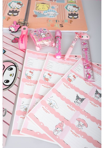 X Dekomus Lisanslı My Melody & Best Friends 15 Parça Kırtasiye Seti 2 Adet Defter,çıtçıt Dosya Altın
