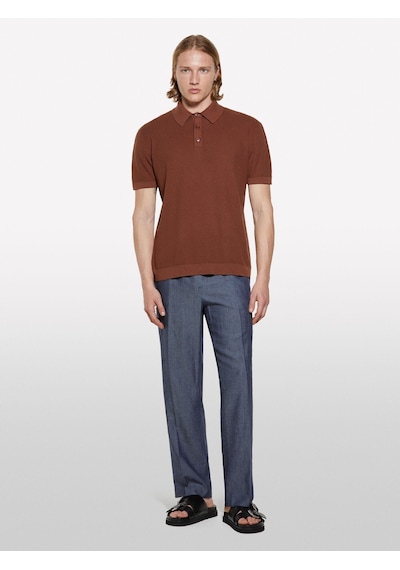 %100 Pamuk Triko Polo T-shirt Erkek Kahverengi Polo - 325p1094s300m. Kahverengi