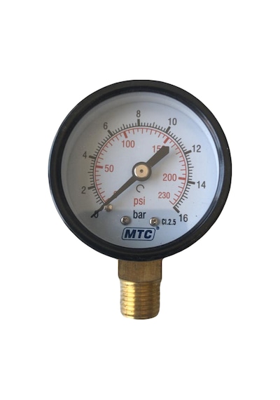 Mtc Manometre 0-16 Bar / 63 MM / G1/4"  ALTtan Bağlantı Kuru Tip