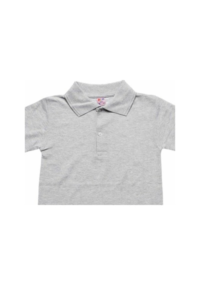 Salar Ticaret A.L.M Kids Unisex Kısa Kollu Polo Yaka Gri Okul Tişörtü 5-17 Yaş Gri