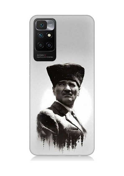Xiaomi Redmi 10 Uyumlu Mustafa Kemal Atatürk Desenli Silikon Kılıf
