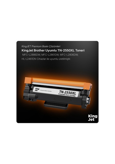 Kingjet Brother Uyumlu Tn-2550xl Yüksek Kapasiteli 2'li Paket Uyumlu  Toner
