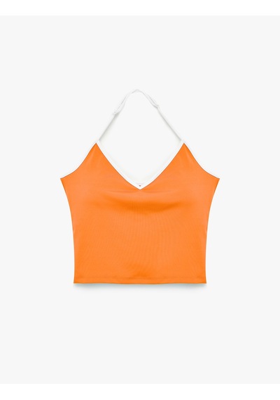 Koton İnce Askılı Biyeli Slim Fit Atlet Turuncu 6sak30173nk
