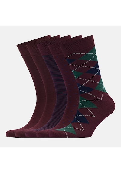 Erkek Bambu Çorap Bordo Desenli Dikişsiz Premium 5 Çift Soket Çorap 40-44 Erkek Bambu Çorap Bordo Desenli Dikişsiz Premium 5 Çift Soket Çorap 40-44