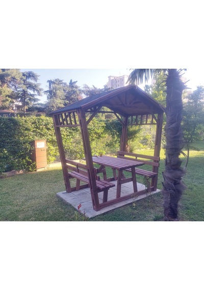 Çatılı Bank Çardak Pergola P47 Maun