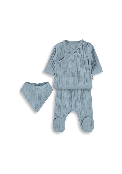 Civil Baby Ayıcık Baskılı Zıbın Takımları - Mavi