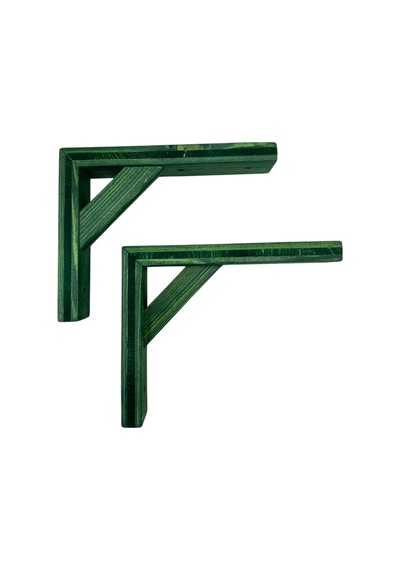 Raf Altı Ahşap Tutucu L Raf Ahşabı Duvar Sabitleyici Ahşap Yeşil 4 Adet 23x16cm Beyaz Çam