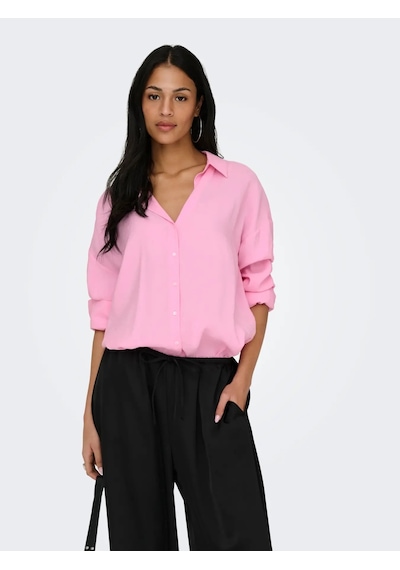 Only Onlzazima L/s Loose Wvn Noos Kadın Gömlek 15272523 Pembe