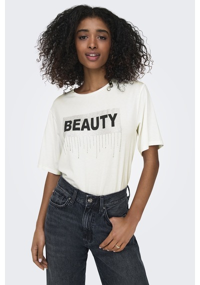 Only Bayan T Shirt 15346650 Beyaz-gri Beyaz-gri Beyaz - Gri