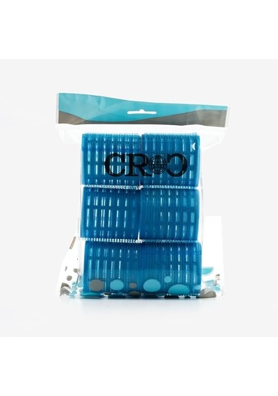 Croc 1214 Mega Boy Bigudi 6lı + Saç Pensi 12li Cırtlı - Yapışkanlı Bigudi Mavi Açık Mavi