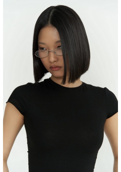 1602 - Mai Collection  Toppin Siyah Penye Crop Siyah