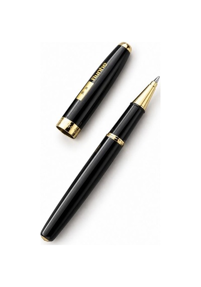 Hero 5020a Lüks İmza Kalemi 13.8 Cm Gold Detaylı Siyah Roller Kalem Kutulu