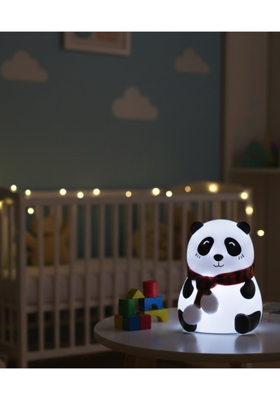 Panda Figürlü Silikon Gece Lambası Bebek & Çocuk Odası Beyaz