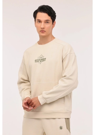 Lumberjack Filaz Erkek Bej Yuvarlak Yaka Sweatshirt Bej