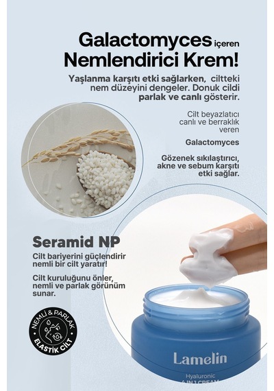 Lamelin Hyalüronik Asit İçeren Nemlendirici Bakım Kremi Lamelin Hyaluronic 4 in 1 Cream 100 ML