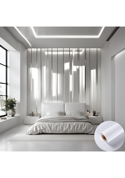 Beyaz Mat Duvar Kaplama Ve Duvar Baskı Folyosu 137x10 Metre