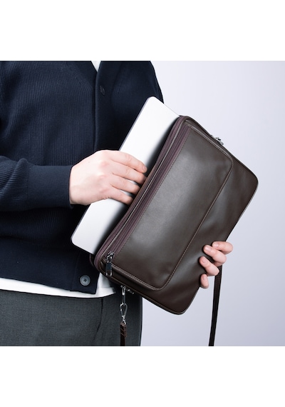 2k S.deri Laptop Çantası,tablet Çantası,13.3'' İnç,vegan,omuz Ve Valiz Askılı,aksesuar Ve Evrak Cepli,24 34 2 Cm.,kahverengi Laptop Çantası