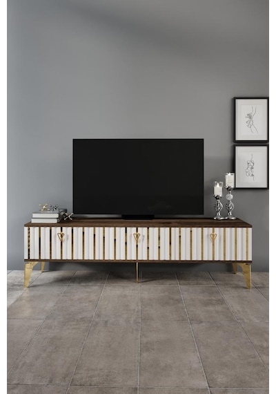 180 CM DUBAİ MDF MEBRAN KAPAK EKRU CEVİZ