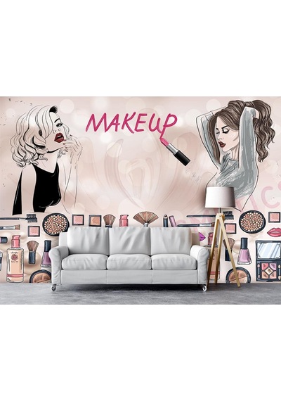 Güzellik Salonu İçin Özel Tasarım Duvar Kağıdı (393767477)