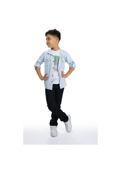 Mnk Baby & Kids Gömlek , Pantolon , T-shirt 3parça Erkek Çocuk Takım Mnk1754 001