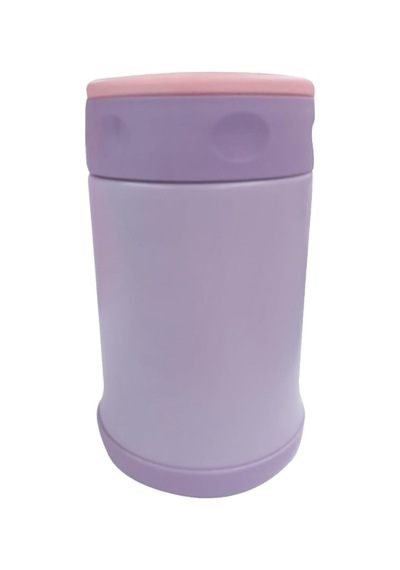 Çelik İçli Termos 500 Ml Çelik Kaşık İle Mor-pembe Açık Beyaz