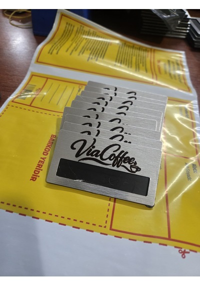 Yaka Kartı Metal 10 Lu Kişite Özel Logo Baskılı Düz