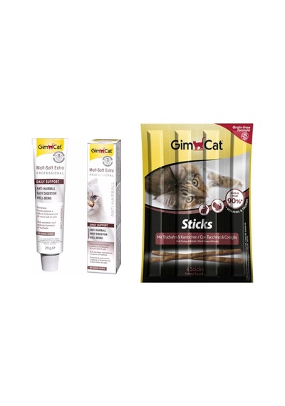 Gimcat Hairball Malt Paste Kedi Macunu 20 G + Gimcat Sticks 20 G