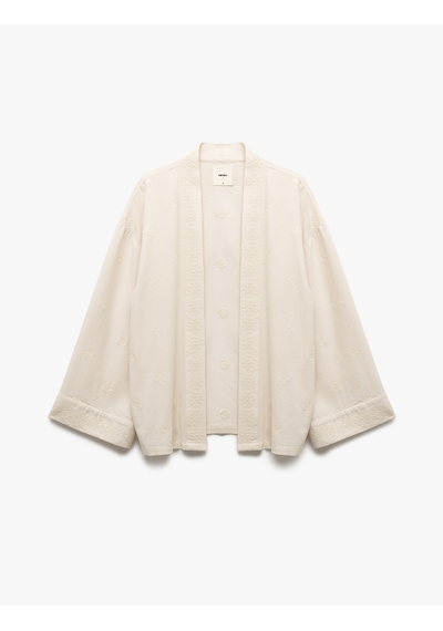Koton Pamuk-viskon Karışımlı Nakış Detaylı Brodeli 3/4 Geniş Kol Uzun Kimono Ekru 5sak50032pw Ekru Koton Pamuk-viskon Karışımlı Nakış Detaylı Brodeli 3/4 Geniş Kol Uzun Kimono Ekru 5sak50032pw Ekru