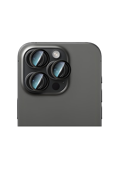 Apple Uyumlu   iPhone 14 Pro Max Caseworld Alloy Serisi Oleofobik Anti Reflective Kamera Lens Koruyucu Siyah