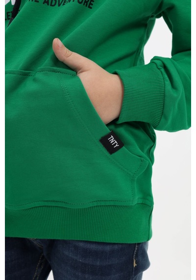 Toontoy Kids Toontoy Erkek Çocuk Relax Fit Kapüşonlu Cepli Baskılı Sweatshirt - 2 İplik Çimen Yeşili Toontoy Kids Toontoy Erkek Çocuk Relax Fit Kapüşonlu Cepli Baskılı Sweatshirt - 2 İplik Çimen Yeşili
