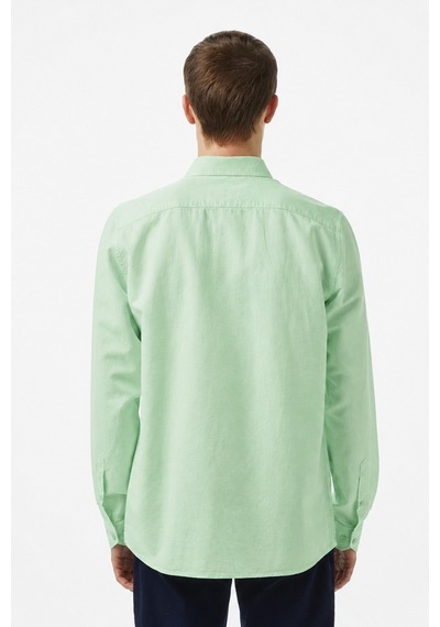 Lacoste Men's Regular Fit Button-down Collar Linen Shirt Green Erkek Düğmeli Yaka Keten Gömlek Yeşil Lacoste Men's Regular Fit Button-down Collar Linen Shirt Green Erkek Düğmeli Yaka Keten Gömlek Yeşil