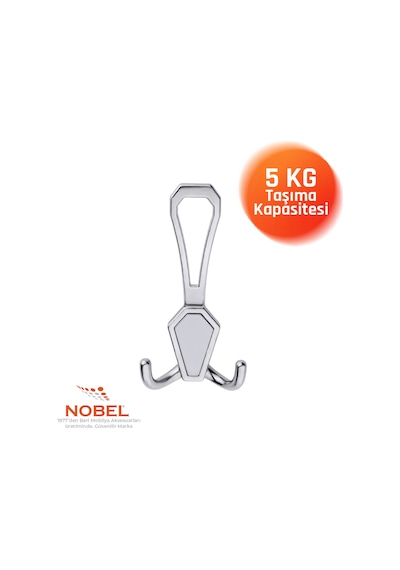 Vi Lla Portmanto Askısı, Metal Vestiyer Askısı, Krom Matkrom, Duvar Ve Dolap Askılığı 5'li Set Vidalı