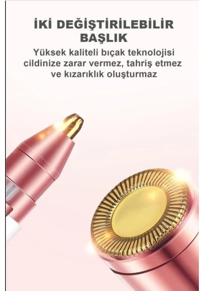 Çift Başlıklı Epilasyon Yüz Çene Işıklı Kıl Tüy Alma Mini Cep Epilasyonu 1 - 2 Saat