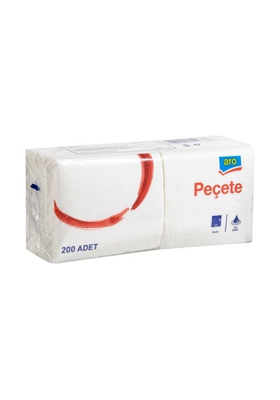 Aro Peçete 200 Adet Beyaz 23x25 Cm Tek Katlı 6'li Avantaj Paketi - 6 Adet Tarı