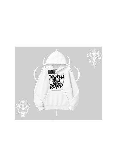 Tarzsokak Kapşonlu Sweatshirt Death Road Memento Mori Street Manifest Beyaz Tarzsokak Kapşonlu Sweatshirt Death Road Memento Mori Street Manifest Beyaz