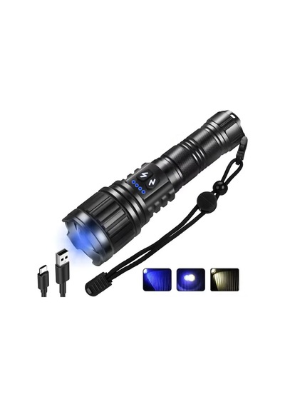 Bd-14 10w Tg Led Alüminyum Alaşımlı Zoomlu Type-c Şarjlı El Feneri
