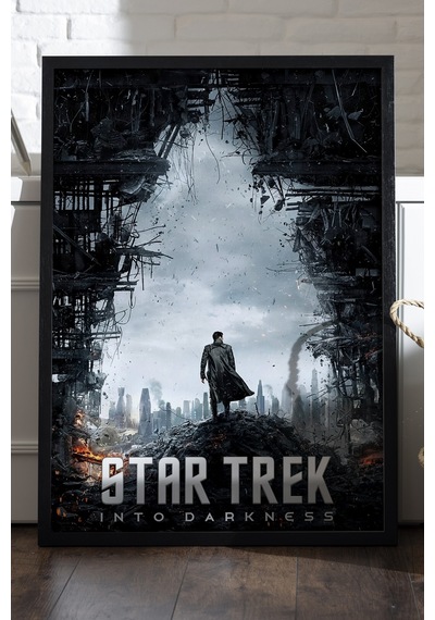 Star Trek Siyah Ahşap Çerçeveli Poster, Dekoratif Film Duvar Tablosu