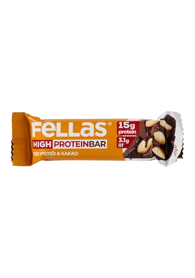 5 Adet Fellas Yüksek Protein Bar - Yer Fıstığı Ve Kakao 45 G