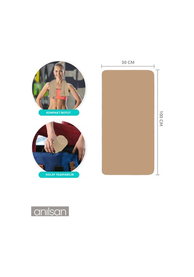 100% Pamuk Spor Havlusu 30x100 Cm - Yüksek Emicilik, Hafif Ve Çabuk Kuruma Özellikli Beyaz - Gri